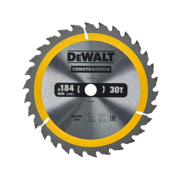 DeWalt Circular Saw Blade 184mm 30T | DT1940