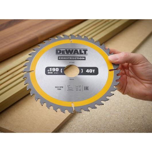 DeWalt Circular Saw Blade 190 x 30mm 40T