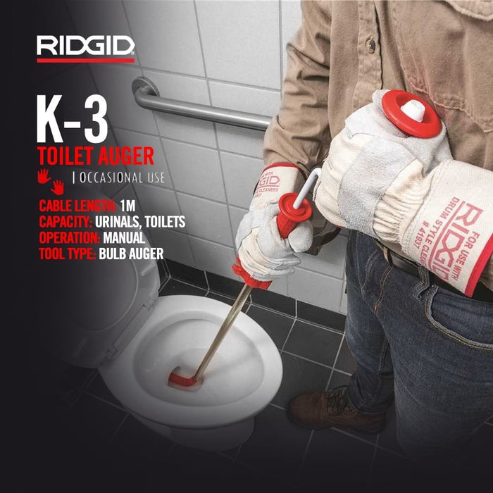 RIDGID K3 Toilet Auger/ Drain Cleaner